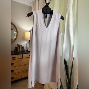 J. Crew Sleeveless V-Neck Mini Dress in Light Beige